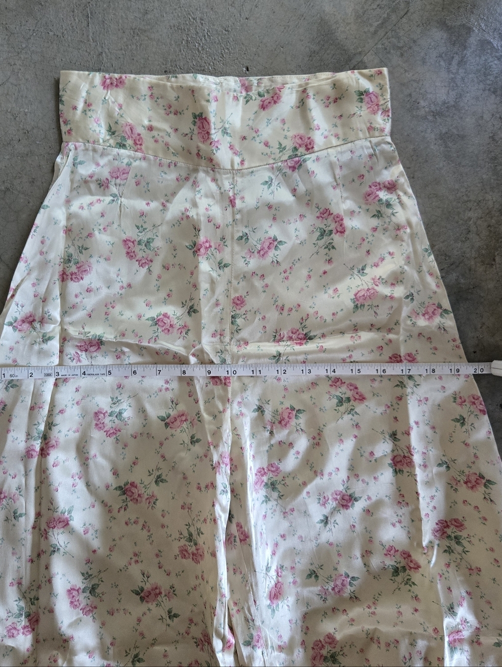 Vintage 60s 70s Does 30s Floral Top And Ultra Wide Leg Pant Suit Set XS S - Picture 12 of 16
